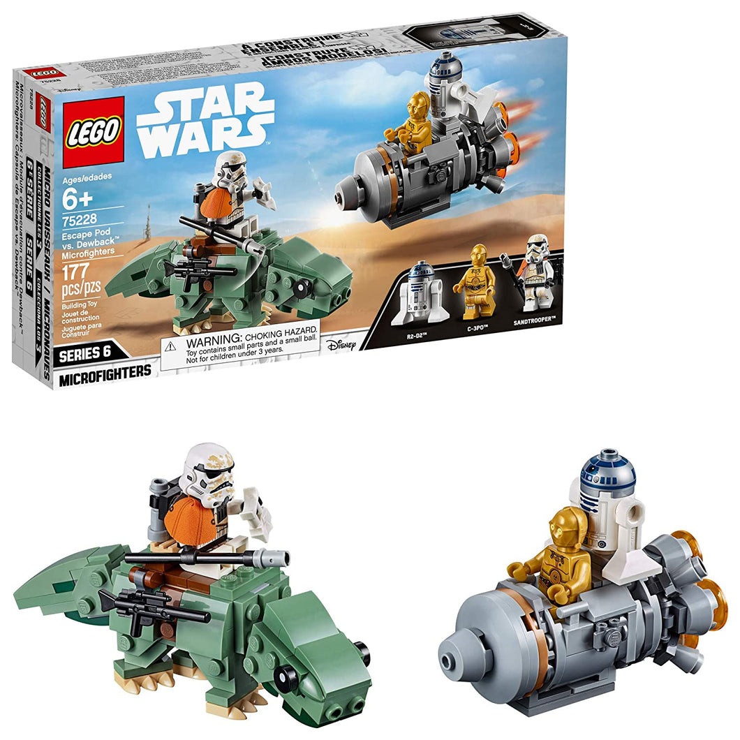LEGO Star Wars: A New Hope Escape Pod vs. Dewback Microfighters 75228 Building Kit, New 2019 (177 Pieces)