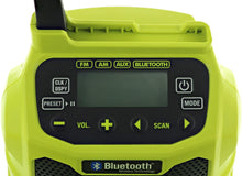 Load image into Gallery viewer, Ryobi P742 One+ 18V Lithium Ion Cordless Compact AM / FM Radio w/ Wireless Bluetooth Technology and Phone Charging (18V Battery Not Included / Radio Only)