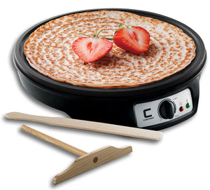Chefman 12" Electric Crepe Maker & Griddle, Precise Temperature Control for Perfect Crepes, Blintzes, Pancakes, Eggs, Bacon and more, Non Stick, Includes Batter Spreader & Spatula
