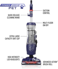 Load image into Gallery viewer, Hoover Power Drive Bagless Multi Floor Upright Vacuum Cleaner with Swivel Steering, for Pet Hair, UH74210PC, Purple