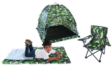 Load image into Gallery viewer, Pacific Play Tents 23335 Kids Green Camo Dome Tent Set with Sleeping Bag and Chair