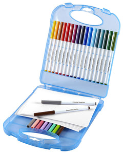 Crayola Super Tips Washable Markers & Paper Set, 65 Pieces Art Tools for Kids 4 & Up, Super Tips Markers & Drawing Paper Sheets In Convenient Travel Case, Perfect for The On-The-Go Artist