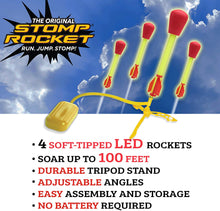 Load image into Gallery viewer, The Original Stomp Rocket Ultra Rocket LED, 4 Rockets - Outdoor Rocket Toy Gift for Boys and Girls- Comes with Toy Rocket Launcher - Ages 6 Years and Up