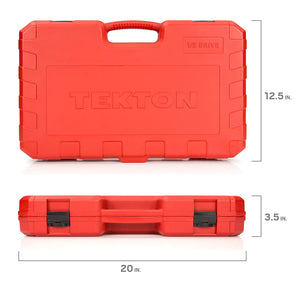 TEKTON 1/2-Inch Drive Socket Set, Inch/Metric, 6-Point, 3/8-Inch - 1-Inch, 10 mm - 24 mm, 58-Piece | 13201