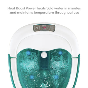 HoMedics, Deep Soak Duo Foot Spa with HeatBoost Power | Deep Rolling Wet/Dry Foot Massager | Dual Motorized Rollers, Waterfall Jets, Built-In Carry Handle, Acu-Node Surface & Optional Heat