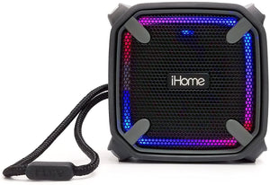 iHome Weather Tough Portable Rechargeable Bluetooth Speaker with Speakerphone and LED Accent Lighting (Mini)
