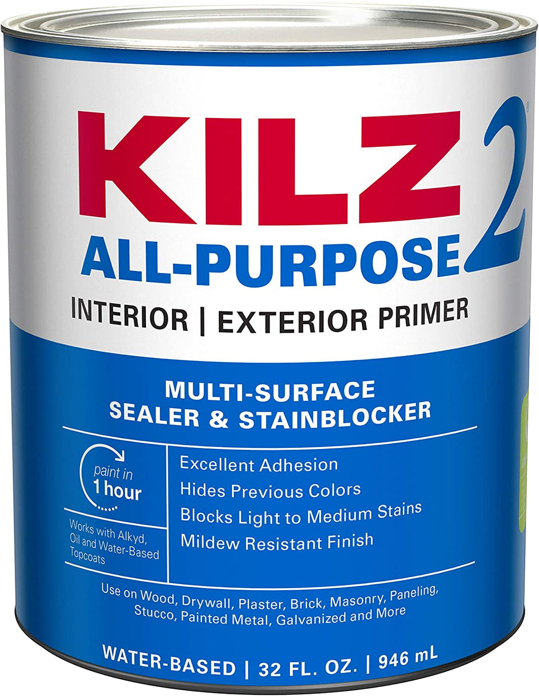 KILZ 2 Multi-Surface Stain Blocking Interior/Exterior Latex Primer/Sealer