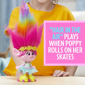 Trolls Party Hair Poppy Musical Doll, Sings "Hair in The Air" When You Pull Up Her Hair, Over 40 Sounds & Phrases E1471