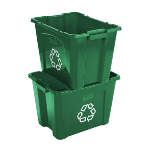 Stackable Recycling Box, 14 gal, Green