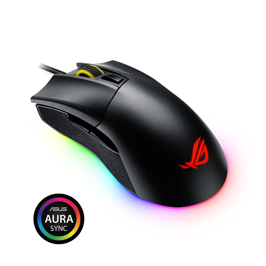ASUS ROG Gladius II Origin Wired USB Optical Ergonomic FPS Gaming Mouse featuring Aura Sync RGB, 12000 DPI Optical, 50G Acceleration, 250 IPS sensors and swappable Omron switches