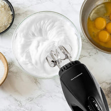 Load image into Gallery viewer, Ovente Portable Electric Hand Mixer 5 Speed Mixing, 150W Powerful Blender for Baking &amp; Cooking with 2 Stainless Steel Chrome Beater Attachments &amp; Snap Clear Case Compact Easy Storage