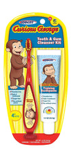 Load image into Gallery viewer, Curious George Cleanser Set Toothbrush &amp; Toothpaste for Baby, Kids, Children, Girls, and Boys. Starter and Training kit - 2pk (Red/Blue)