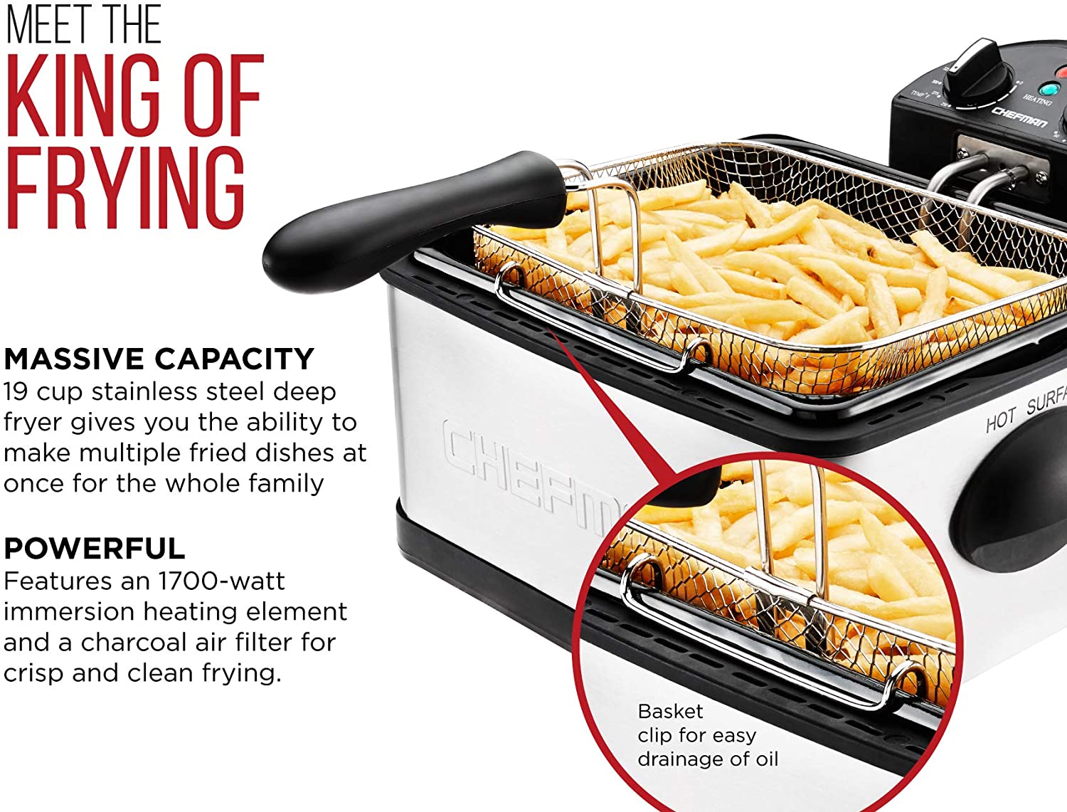 Chefman Deep Fryer with Basket Strainer Perfect for Chicken, Shrimp, F –  STL PRO, Inc.