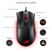 Load image into Gallery viewer, ASUS ROG Gladius II Origin Wired USB Optical Ergonomic FPS Gaming Mouse featuring Aura Sync RGB, 12000 DPI Optical, 50G Acceleration, 250 IPS sensors and swappable Omron switches