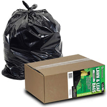 Load image into Gallery viewer, Aluf Plastics - AM LAWN AND LEAF Lawn and Leaf Bags by Ultrasac - 39 Gallon Garbage Bags (HUGE 100 Pack /w Ties) 43&#39; x 33&#39; Heavy Duty Industrial Yard Waste Bag - Professional Outdoor Trash Bags for Contractors and more, Black, 1 -(Pack of 100) (769646)