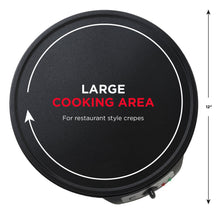 Load image into Gallery viewer, Chefman 12&quot; Electric Crepe Maker &amp; Griddle, Precise Temperature Control for Perfect Crepes, Blintzes, Pancakes, Eggs, Bacon and more, Non Stick, Includes Batter Spreader &amp; Spatula