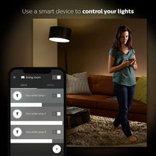 Load image into Gallery viewer, Philips Hue White A19 4-Pack 60W Equivalent Dimmable LED Smart Bulb (4 A19 60W White Bulbs  Compatible with Amazon Alexa  Apple HomeKit and Google Assistant)
