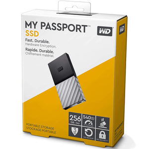 WD 256GB My Passport SSD Portable Storage - USB 3.1 - Black-Gray - WDBKVX2560PSL-WESN