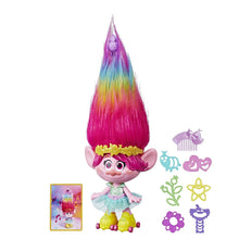 Load image into Gallery viewer, Trolls Party Hair Poppy Musical Doll, Sings &quot;Hair in The Air&quot; When You Pull Up Her Hair, Over 40 Sounds &amp; Phrases E1471