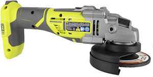 Ryobi P423 18V One+ Brushless 4-1/2" 10,400 RPM Grinder and Metal Cutter w/ Adjustable 3-Position Side Handle and Onboard Spanner Wrench (Battery Not Included, Power Tool Only)