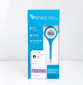 Smart Thermometer for Fever - Digital Medical Baby, Kid and Adult Termometro - Accurate, Fast, FDA Cleared Thermometer for Oral, Armpit or Rectal Temperature Reading - QuickCare by Kinsa