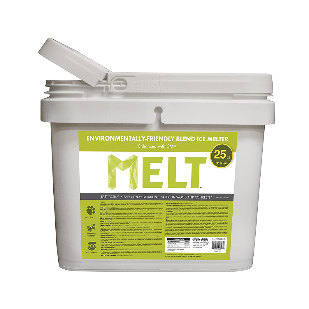 Snow Joe MELT25EB-BKT 25-lb Flip-Top Bucket W/Scoop Melt Premium Environmentally + Pet Friendly Blend Ice Melt