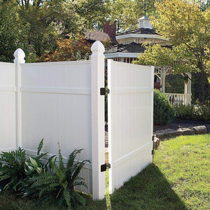 Outdoor Essentials PicketLock Olympia Privacy Fencing, 5 In. x 5 In. x 96 In., White Vinyl (Fence Post)