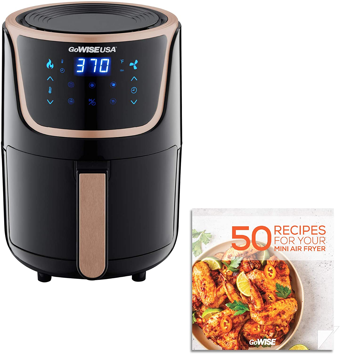 GoWISE USA GW22956 7-Quart Electric Air Fryer with Dehydrator & 3 Stackable  Racks, Led Digital Touchscreen with 8 Functions + Recipes, 7.0-Qt