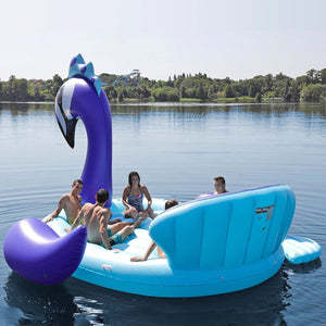 Pretty Peacock Island - Gigantic Inflatable 6-Adult Party Lake Float
