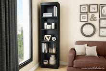 Load image into Gallery viewer, South Shore Axess Collection 5-Shelf Narrow Bookcase, Pure Black
