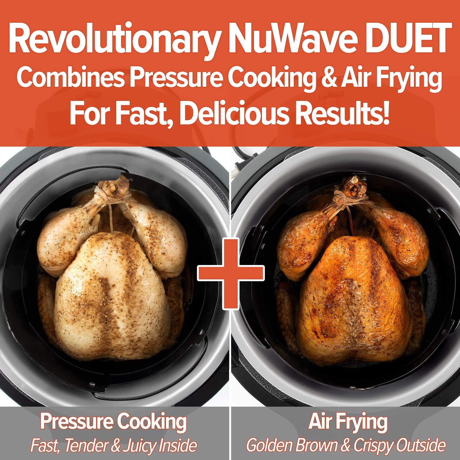 Nuwave Duet Pressure Cook and Air Fryer Combo Cook; Stainless
