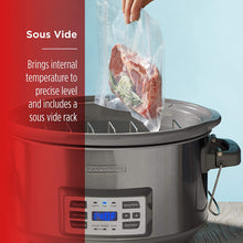 Load image into Gallery viewer, BLACK+DECKER SCD7007SSD 7-Quart Digital Slow Cooker with Temperature Probe + Precision Sous-Vide, Capacity, Stainless Steel
