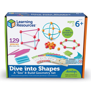 Learning Resources Dive into Shapes! A "Sea" and Build Geometry Set, 129 Pieces