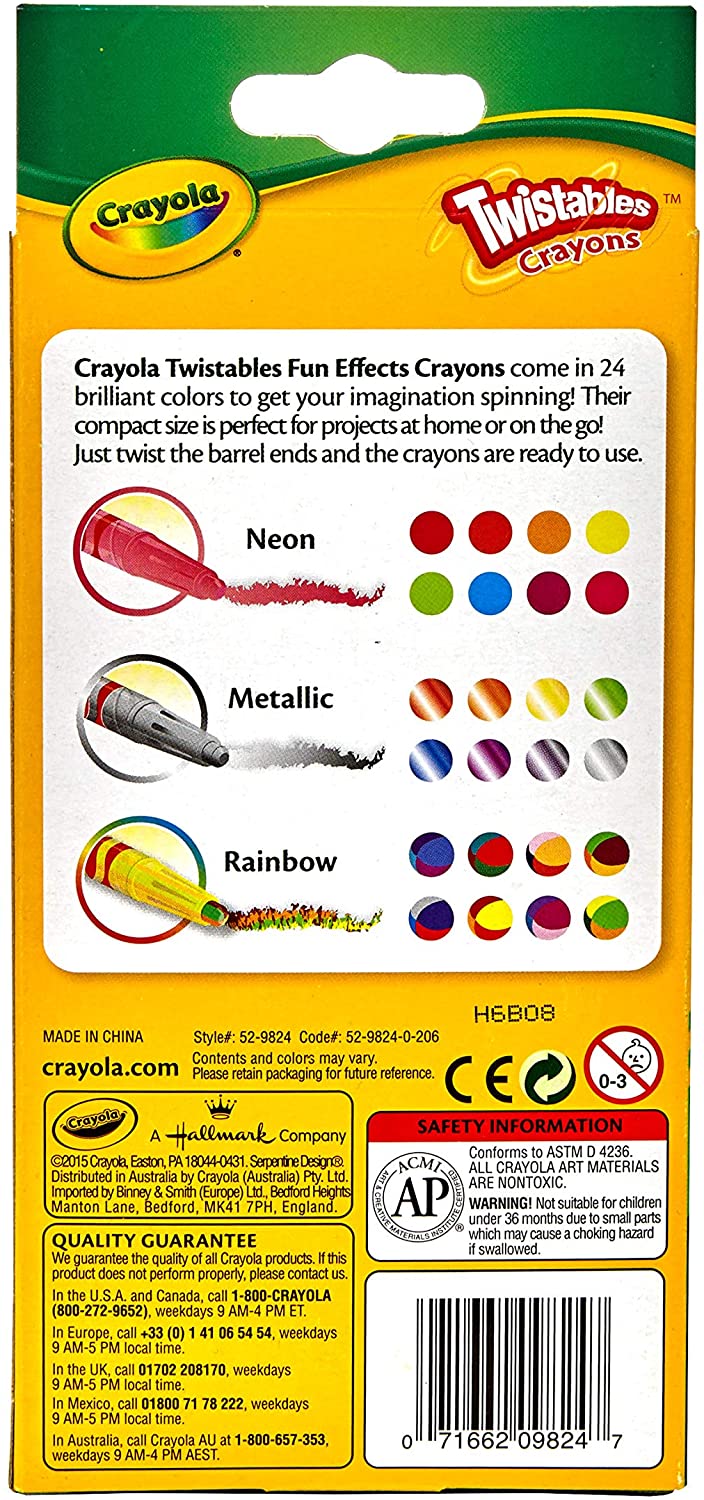 Crayola 30363925 24 Mini Twistables Fun Effects