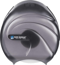 Load image into Gallery viewer, San Jamar R2090TBK Single 9&quot; Jumbo Bath Tissue Dispenser, Oceans Design, Transparent Black Pearl