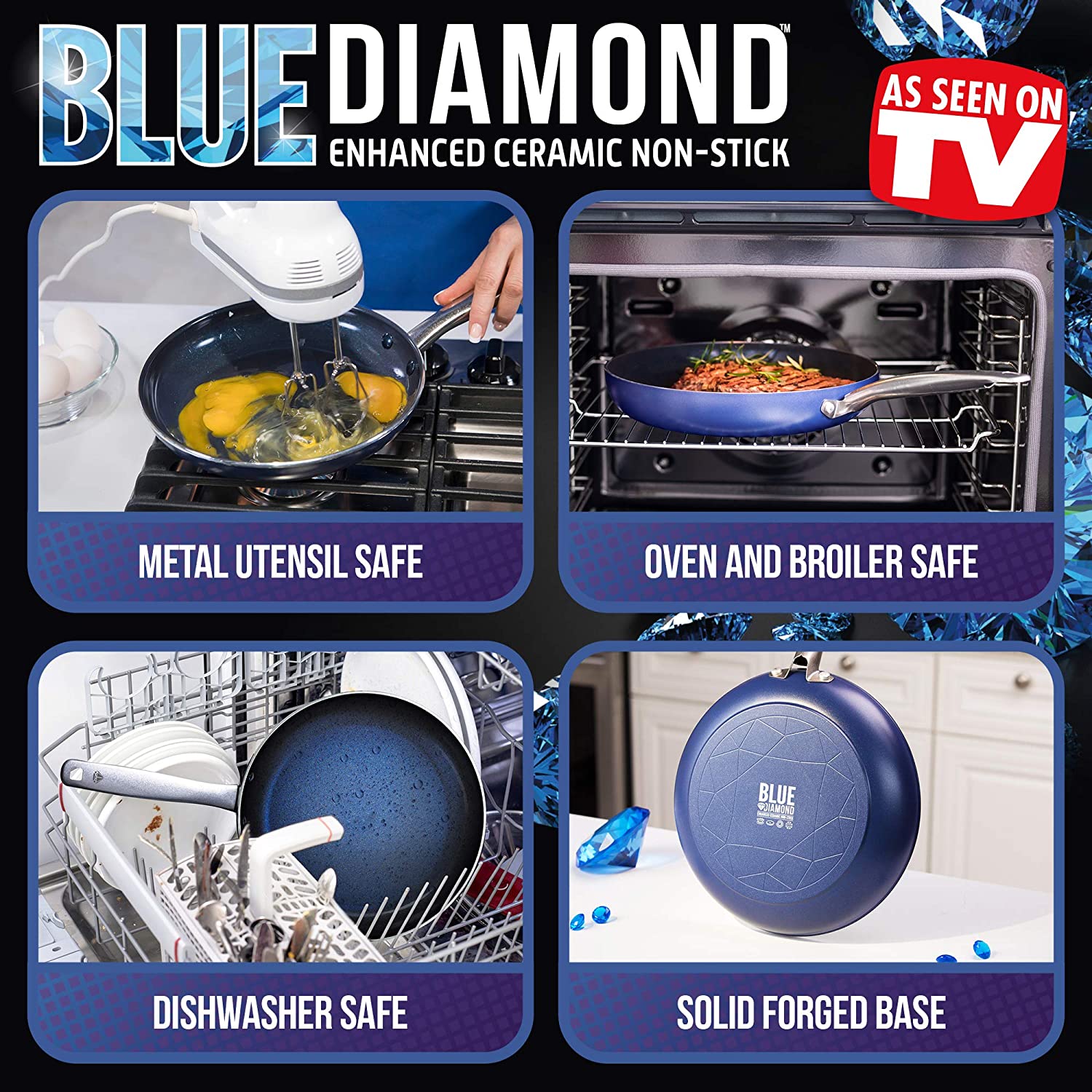 Blue Diamond Cookware Family Feast Diamond-infused Ceramic
