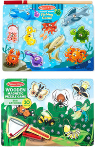 Melissa & Doug Magnetic Wooden Fishing Game with Magnetic Pole