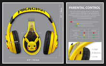 Load image into Gallery viewer, Pokemon Pikachu Kids Headphones for Kids Adjustable Stereo Tangle-Free 3.5mm Jack Wired Cord Over Ear Headset for Children Parental Volume Control Safe