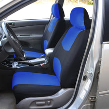 Load image into Gallery viewer, FH Group Universal Fit Flat Cloth Pair Bucket Seat Cover (Blue/Black) (FH-FB050102, Fit Most Car, Truck, Suv, or Van)