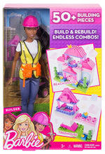 Load image into Gallery viewer, Barbie Builder Doll &amp; Playset, Black Hair