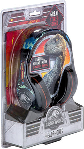 Jurassic World 2 Kids Headphones, Adjustable Headband, Stereo Sound, 3.5Mm Jack, Wired Headphones for Kids, Tangle-Free, Volume Control, Childrens Headphones Over Ear for School Home, Travel