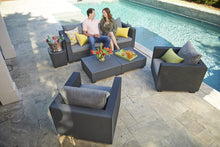 Load image into Gallery viewer, Keter Salta 3-Seater Seating Patio Sofa Sunbrella Cushions in a Resin Plastic Wicker Pattern