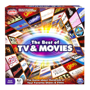 Spin Master Games: Best of TV and Movies Board Game - Test Your Knowledge of 100’s of TV Shows and Movies - 2-6 Players - Includes Over 400 Cards - Hours of Family Friendly Entertainment