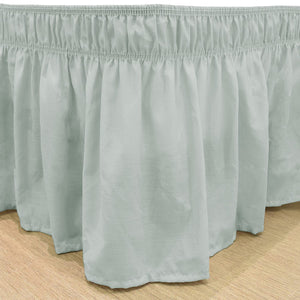 Easy Fit Wrap Around Solid Ruffled Bed Skirt