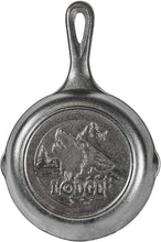 Load image into Gallery viewer, Lodge Wildlife Series-6.5&quot; Cast Iron Skillet with Wolf Scene, Black