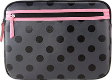 Load image into Gallery viewer, Studio C Laptop Sleeve Fits most laptops with up to a 14&quot; display Black/Pink/Polka Dot