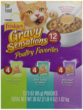 Load image into Gallery viewer, Friskies Poultry Favorites Cat Food, Variety Pack, 12 Pouches, 3 oz each