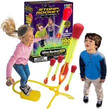 Load image into Gallery viewer, The Original Stomp Rocket Ultra Rocket LED, 4 Rockets - Outdoor Rocket Toy Gift for Boys and Girls- Comes with Toy Rocket Launcher - Ages 6 Years and Up