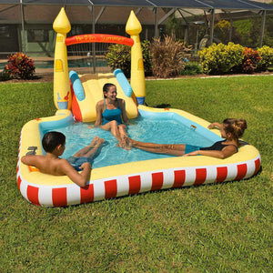 Member's Mark Inflatable Pool & Slide with Sprinkler Arch Over 5 ft Tall (Sand Castte)
