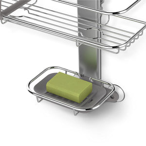 simplehuman Adjustable Shower Caddy, Stainless Steel + Anodized Aluminum